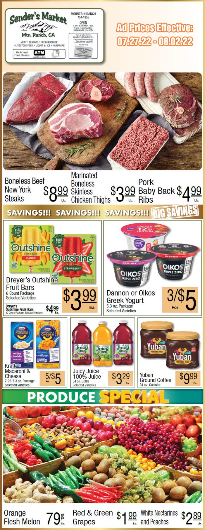 Sender’s Market Weekly Ad & Grocery Specials Through August 2nd! Shop Local & Save!
