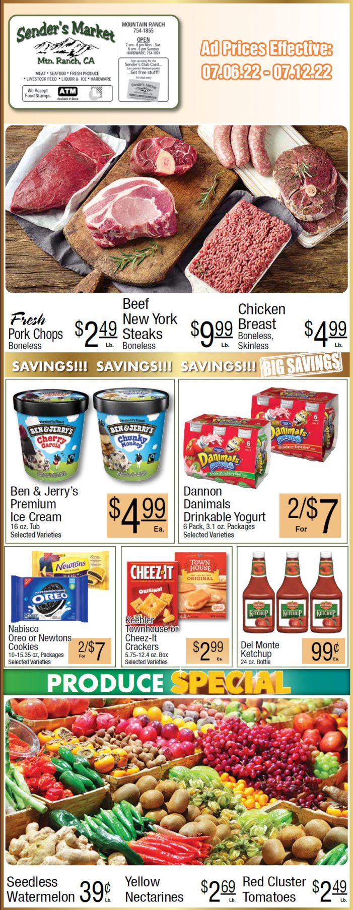 Sender’s Market Weekly Ad & Grocery Specials Through July 12th!  Shop Local & Save!