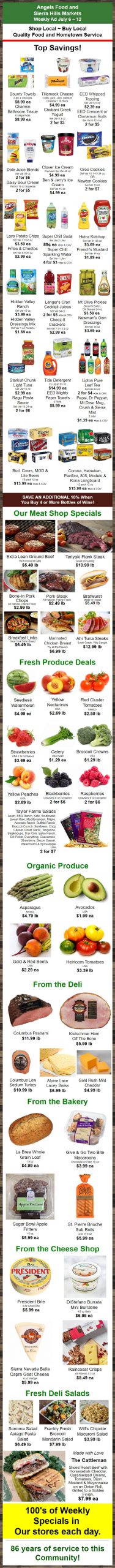 Angels Food and  Sierra Hills Markets  Weekly Ad July 6 ~ 12