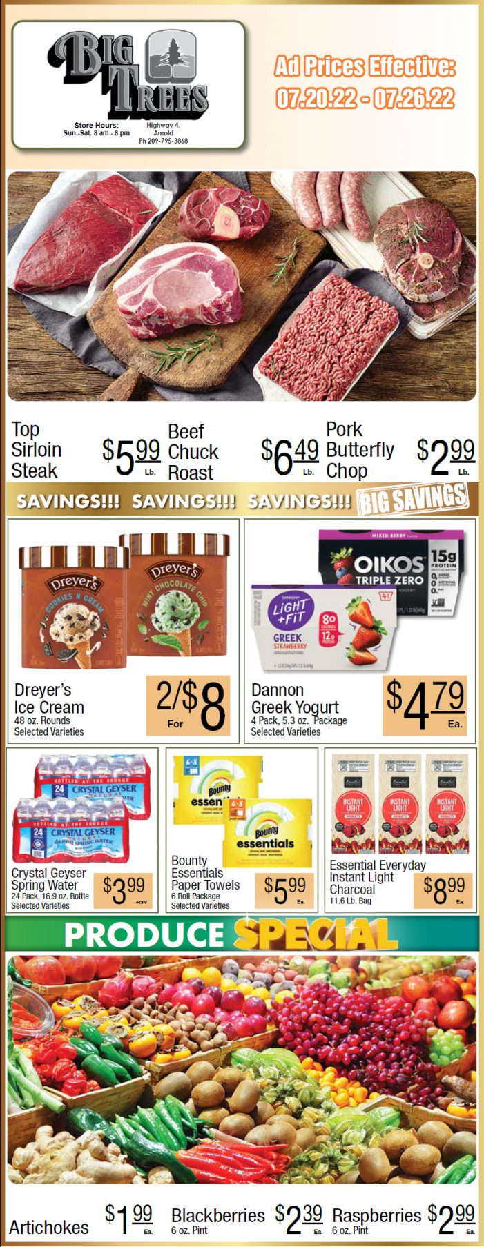 Big Trees Market Weekly Ad & Grocery Specials July 20 – 26!  Shop Local & Save for Summer!!