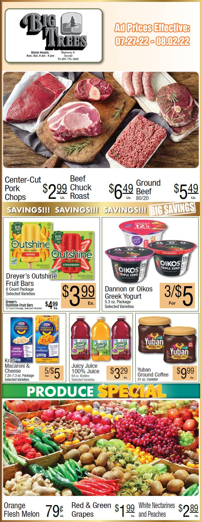 Big Trees Market Weekly Ad & Grocery Specials July 27 – August 2!  Shop Local & Save for Summer!!