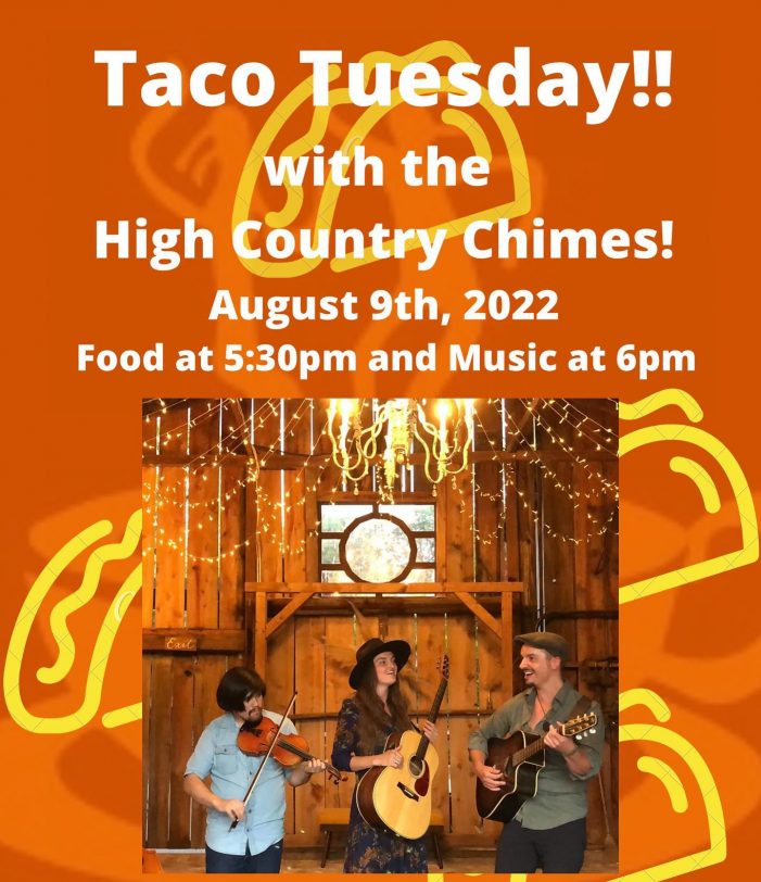 Taco Tuesday with High Country Chimes… Tacos, Beers, Music & More at Bistro Espresso, Oh My!