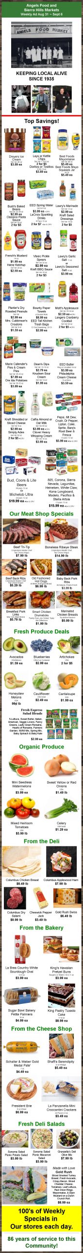 Angels Food and Sierra Hills Markets Weekly Ad Aug 31 ~ Sept 6