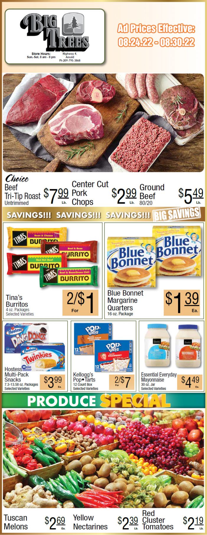 Big Trees Market Weekly Ad & Grocery Specials Through August 30th!  Shop Local & Save for Summer!!