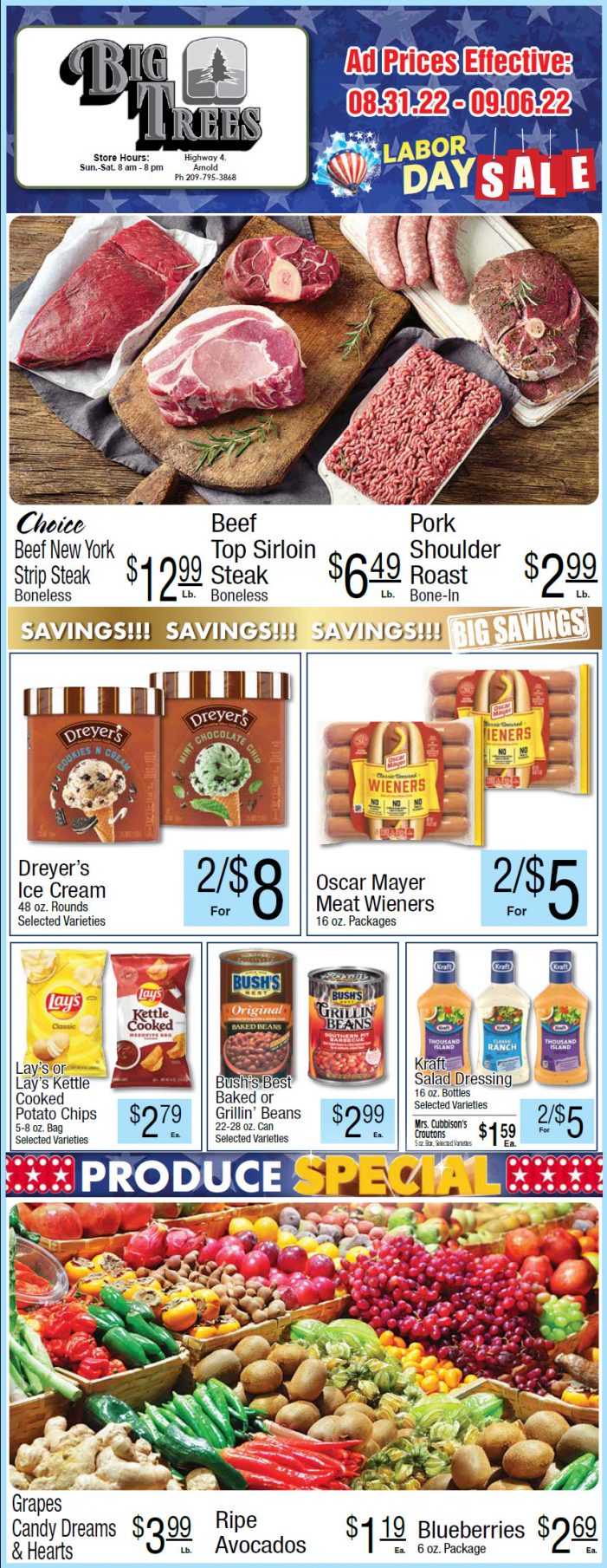 Big Trees Market Weekly Ad & Grocery Specials Through August 31 – September 6th  Shop Local & Save!!