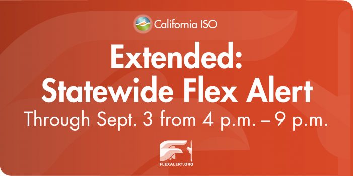 Flex Alert Issued for Saturday, September 3