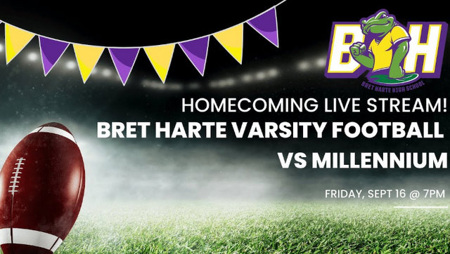 Live Bret Harte Homecoming Football!  Live Starting at 7pm! (Update…Bret Harte Wins 31 – 7)