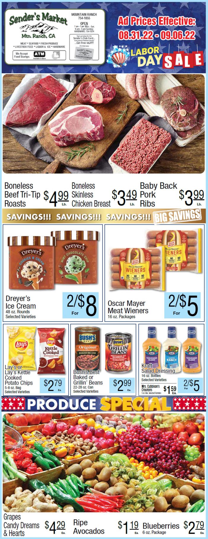 Sender’s Market Weekly Ad & Grocery Specials Through September 6th! Shop Local & Save!