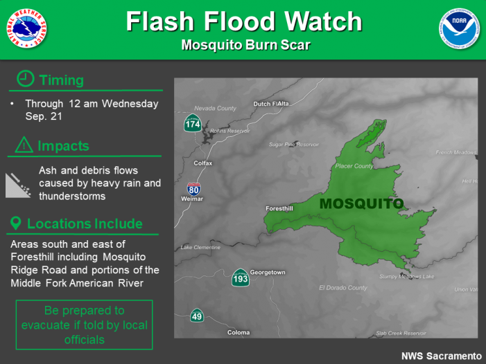 Flash Flood Watch in Burn Scar Areas Through Tuesday Evening