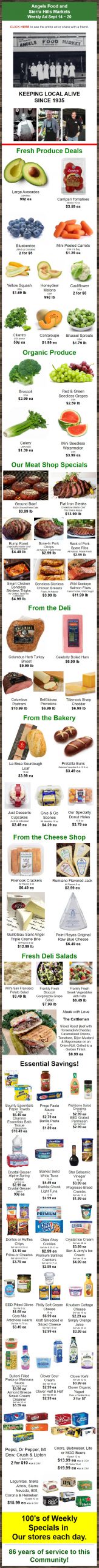 Angels Food and Sierra Hills Markets Weekly Ad Sept 14 ~ 20
