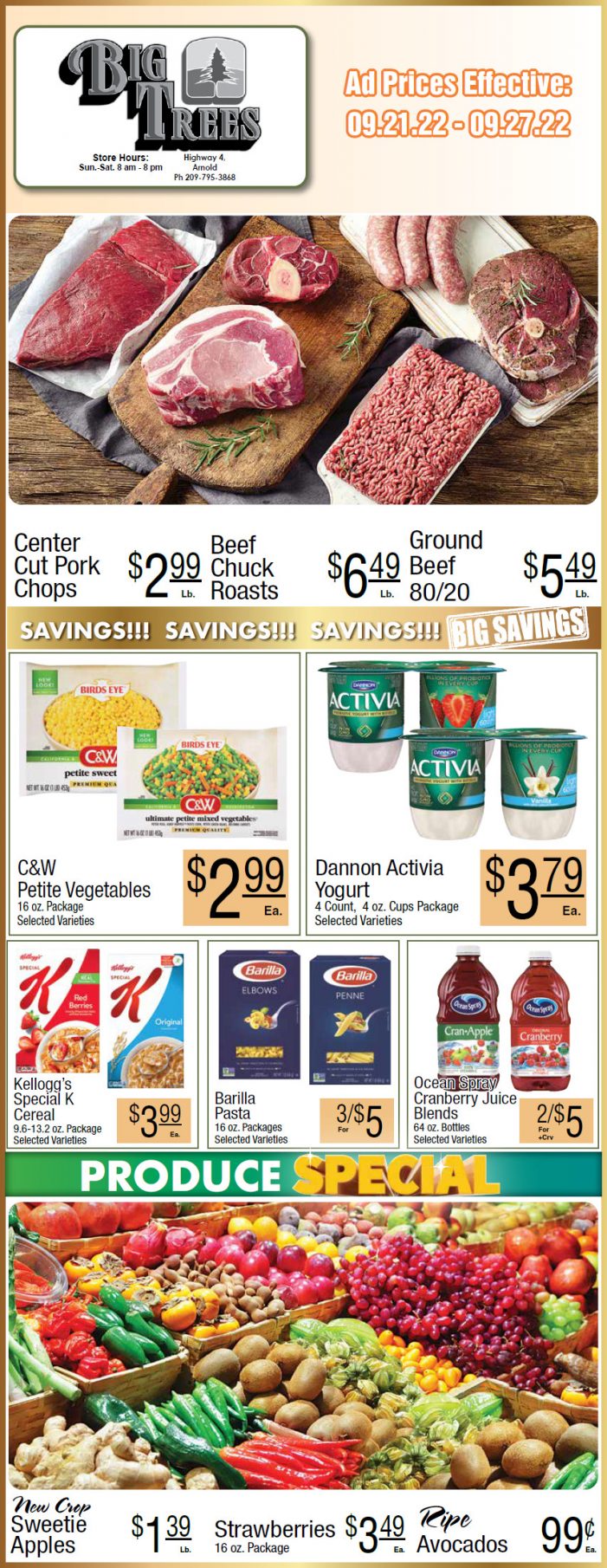 Big Trees Market Weekly Ad & Grocery Specials Sept 21 – 27!  Shop Local & Save!!