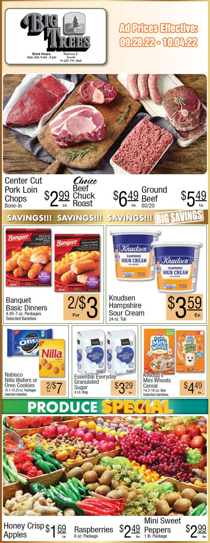 Big Trees Market Weekly Ad & Grocery Specials Sept 28 – October 4th!  Shop Local & Save!!