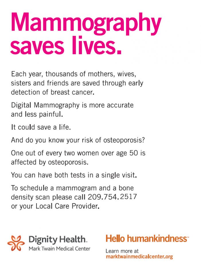 Mammography Saves Lives!  Schedule Yours Today at Mark Twain Medical Center!
