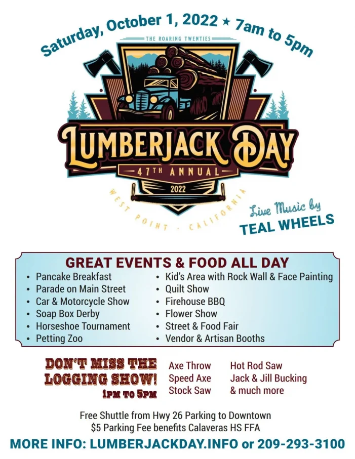 47th Annual Lumberjack Day Logging Show & Parade is Saturday October 1st!  “The Biggest Little Celebration in the Motherlode”.