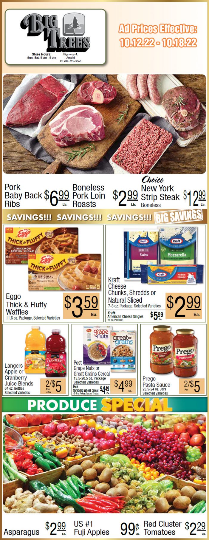Big Trees Market Weekly Ad & Grocery Specials October 12 – 18!  Shop Local & Save!!