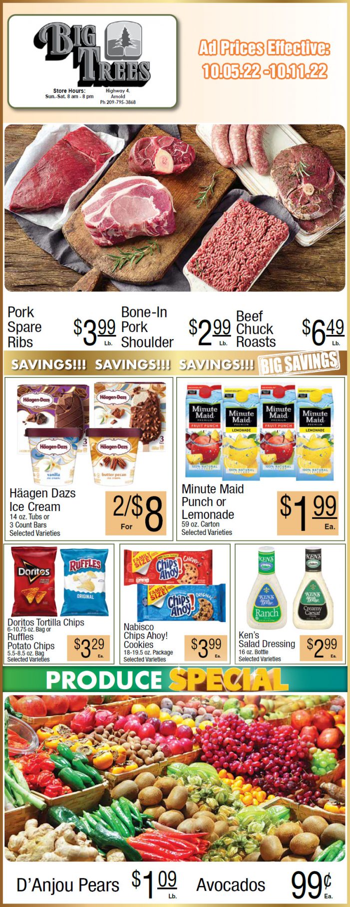 Big Trees Market Weekly Ad & Grocery Specials October 5 – 11!  Shop Local & Save!!