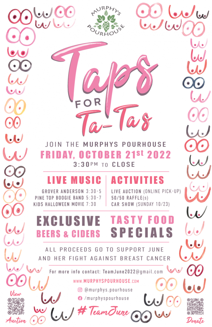 Taps for Ta-Tas at Murphys Pourhouse!  Help June Andona Fight Breast Cancer!