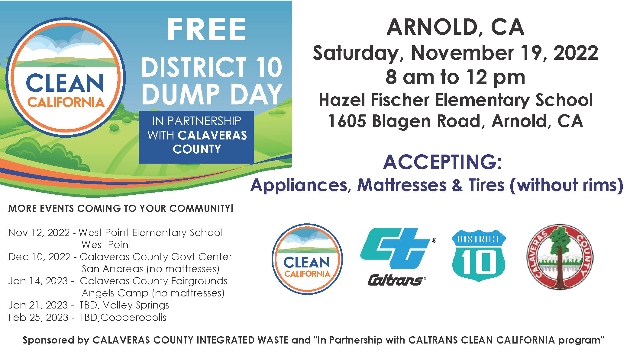 Caltrans & Clean California Partner with Calaveras County for Free Dump