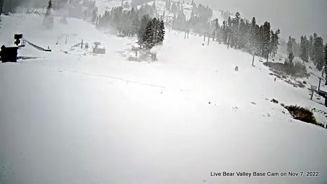 The Hill is White & Snow Guns a Blazing at Bear Valley!  Opening Day is Coming!