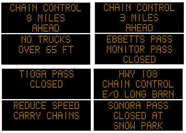 Chain Controls on Hwys 88, 4 & 108 This Morning.  Ebbetts, Sonora & Tioga Passes Closed
