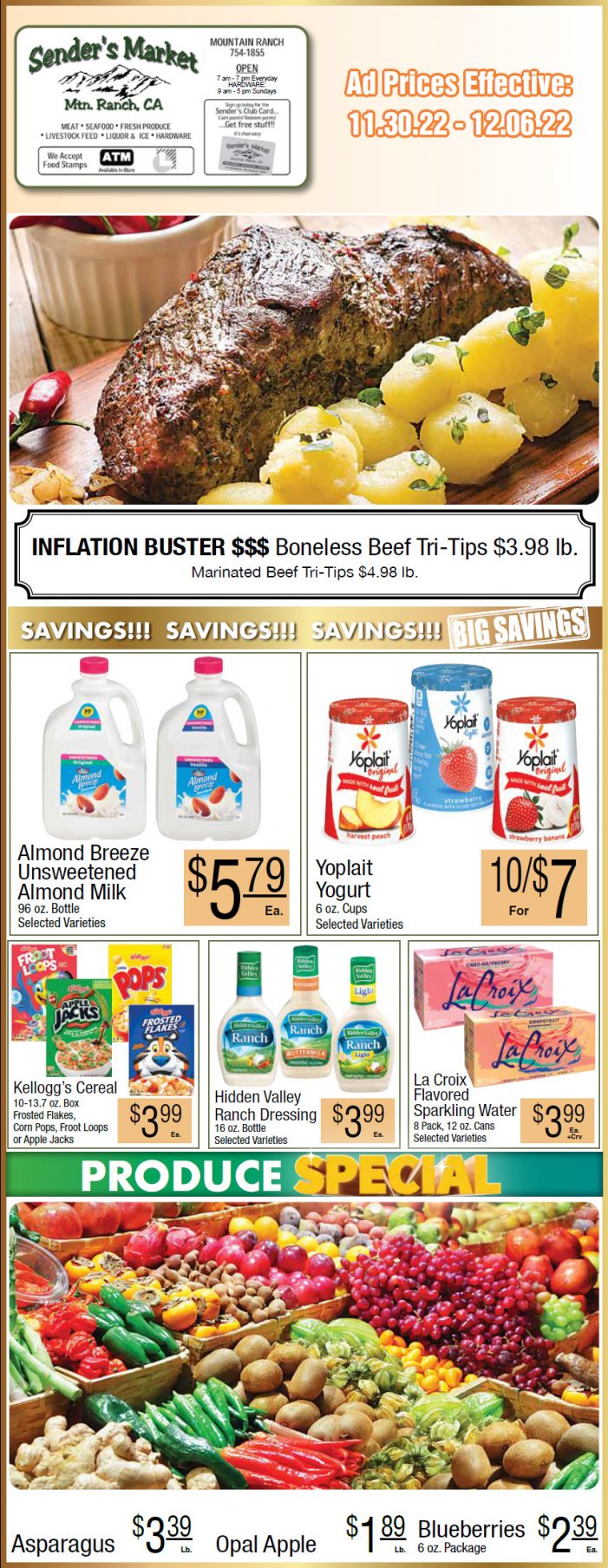 Sender’s Market Weekly Ad & Grocery Specials November 30 ~ December 6th! Shop Local & Save!