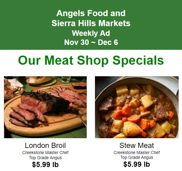 Angels Food and Sierra Hills Markets Weekly Ad ﻿Nov 30 ~ Dec 6