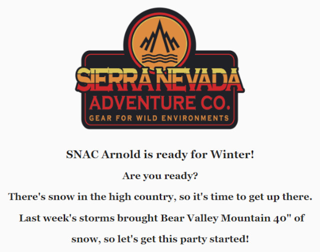 SNAC Arnold is Ready for Winter!  Shop Local for the Holidays!!