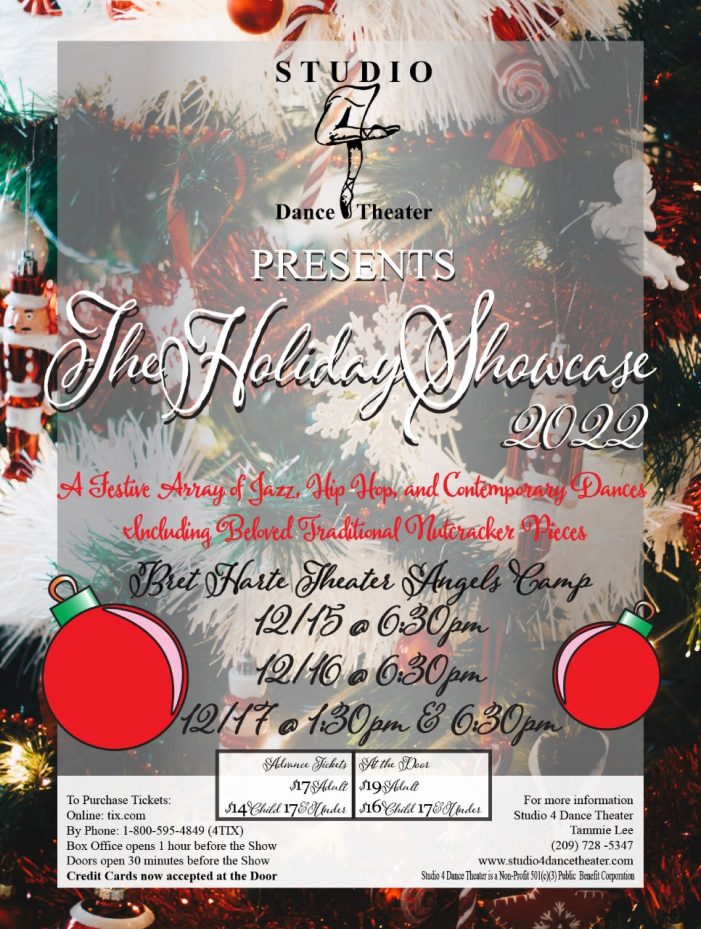 Studio 4 Dance Theater Presents “The Holiday Showcase 2022”  at the Bret Harte Theater