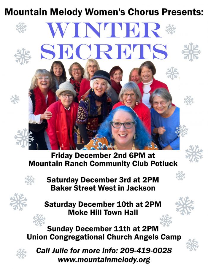 Mountain Melody Women’s Chorus Winter Secrets Concerts