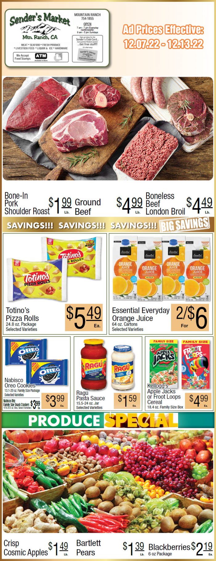 Sender’s Market Weekly Ad & Grocery Specials December 7 – 13th! Shop Local & Save!