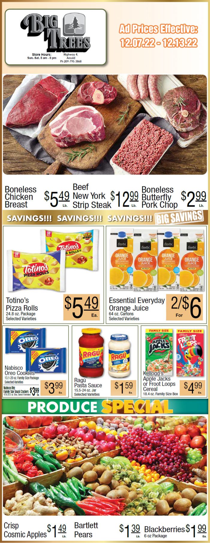 Big Trees Market Weekly Ad & Grocery Specials December 7 – 13th!  Shop Local & Save!!