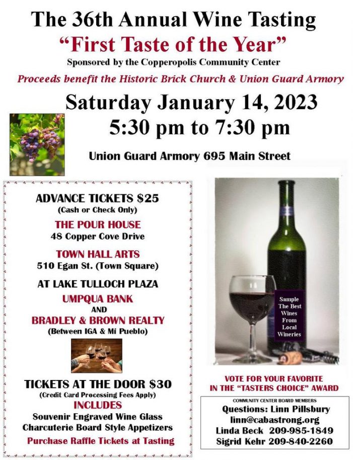 36th Annual Wine Tasting “First Taste of the Year”