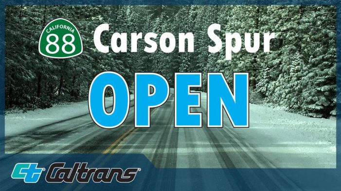 Hwy 88 Now Open Through Carson Spur Area Over Carson Pass