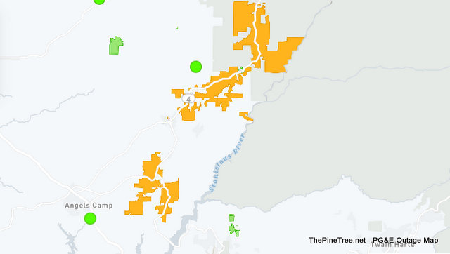 2,176 PG&E Customers Powerless in Calaveras County Right Now