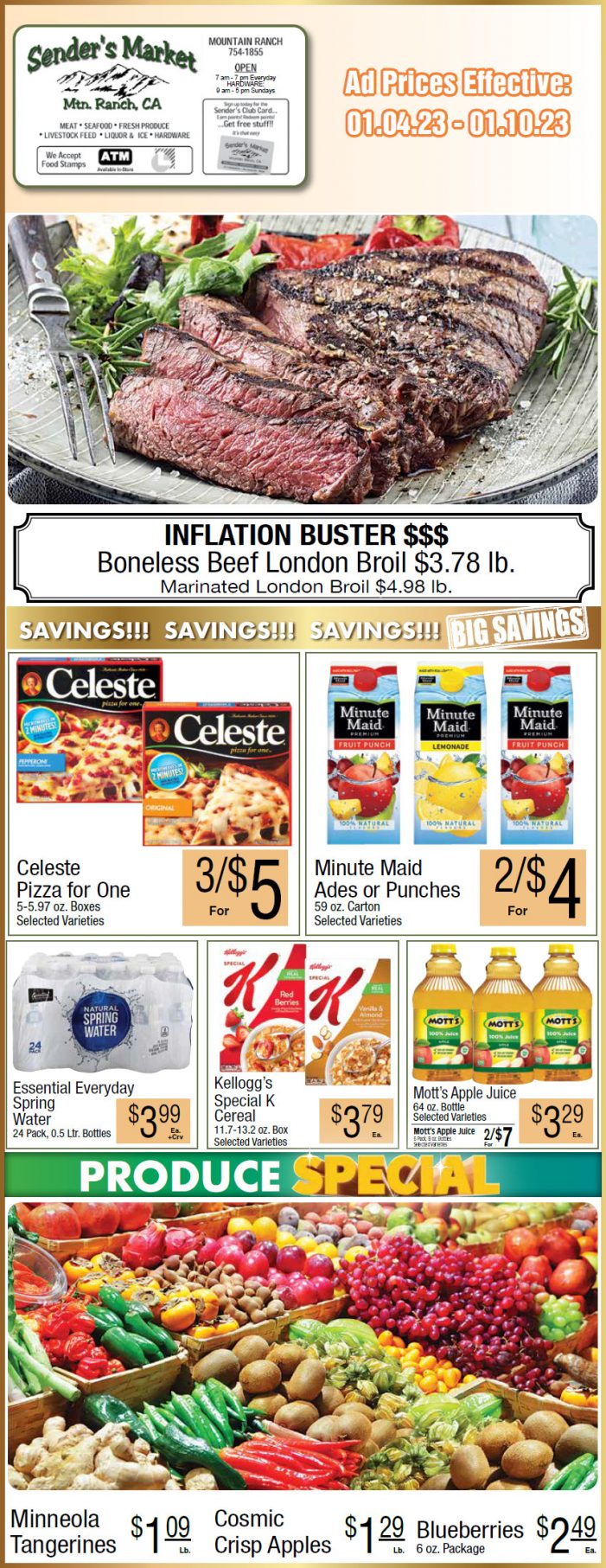 Sender’s Market Weekly Ad & Grocery Specials Jan 4 – 10th! Shop Local & Save!