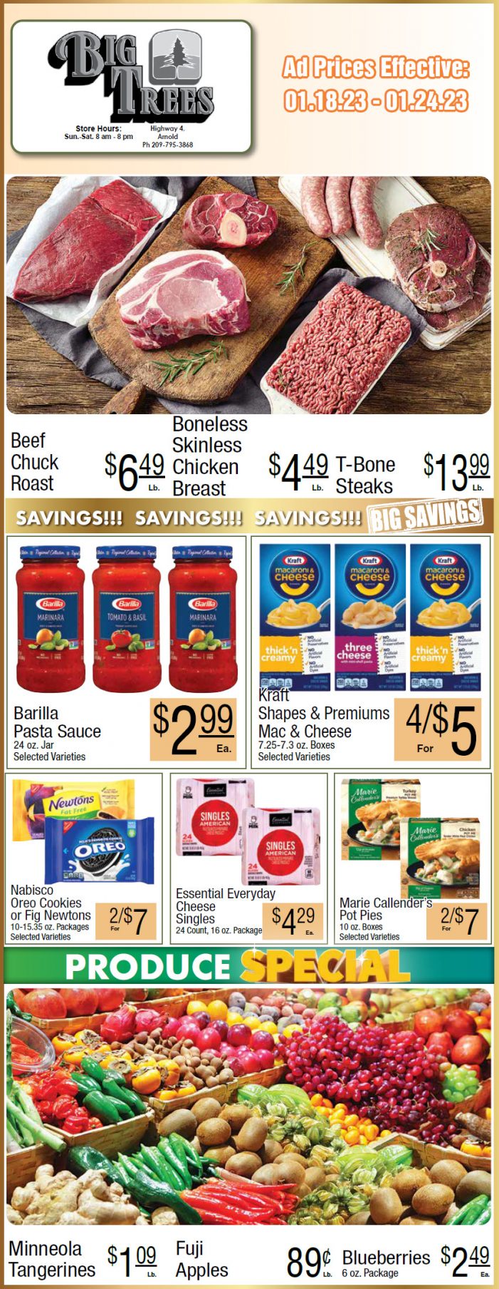 Big Trees Market Weekly Ad & Grocery Specials January 18 – 24th!  Shop Local & Save!!