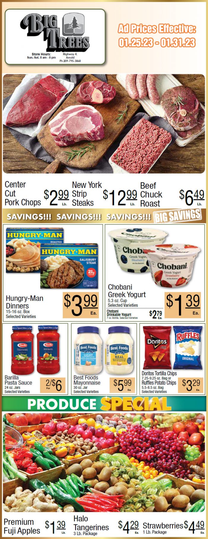 Big Trees Market Weekly Ad & Grocery Specials January 25 – 31st!  Shop Local & Save!!