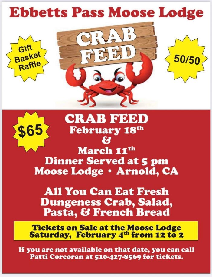 Ebbetts Pass Moose Lodge Crab Feed