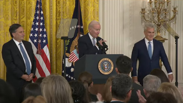 President Biden at Event Where Jeff Zients Takes Over from Ron Klain as Chief of Staff