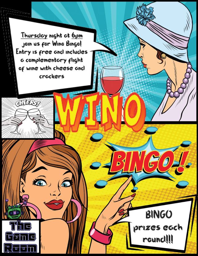 Wino Bingo Night at The Game Room