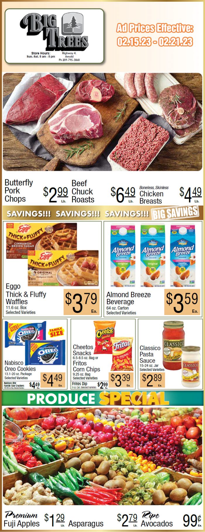 Big Trees Market Weekly Ad & Grocery Specials February 15 – 21st!  Shop Local & Save!!