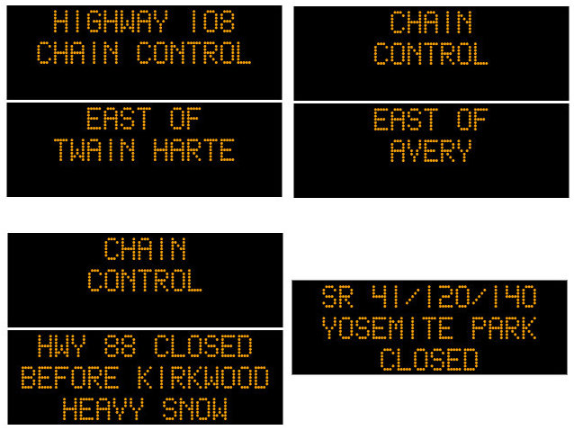 Chain Controls Areas Rise a Bit, Hwy 88 Still Closed before Kirkwood & Yosemite Closed