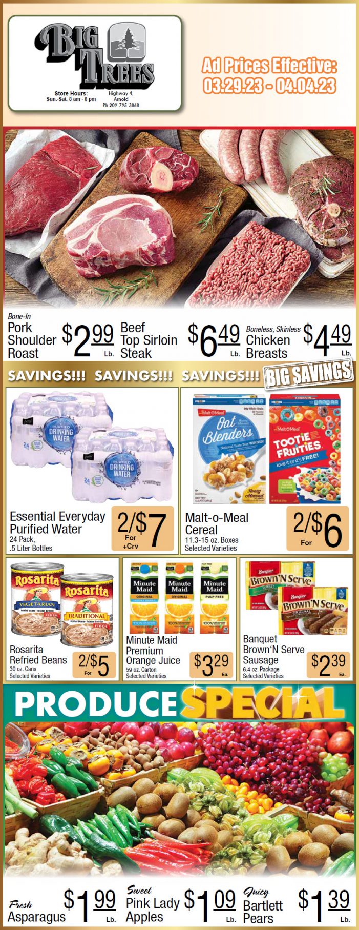 Big Trees Market Weekly Ad, Grocery, Produce, Meat & Deli Specials Through April 4th