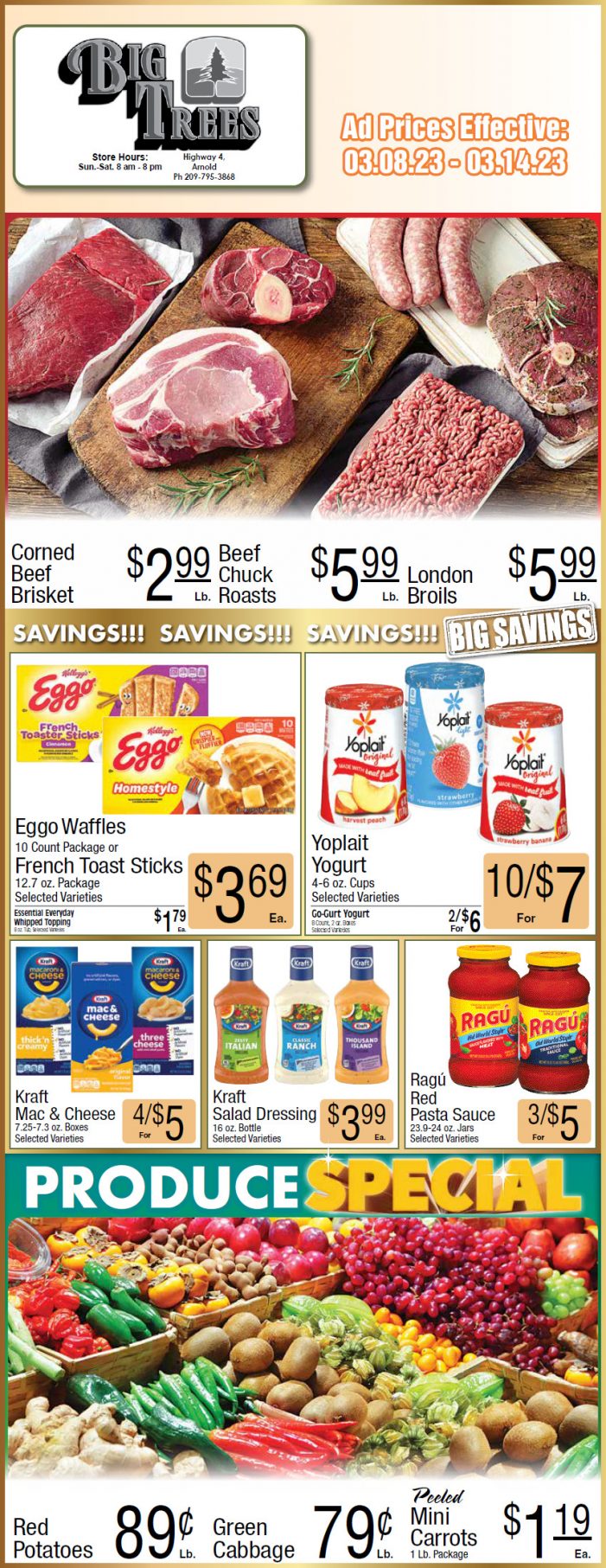 Big Trees Market Weekly Ad & Grocery Specials March 8 – 14th!  Shop Local & Save!!