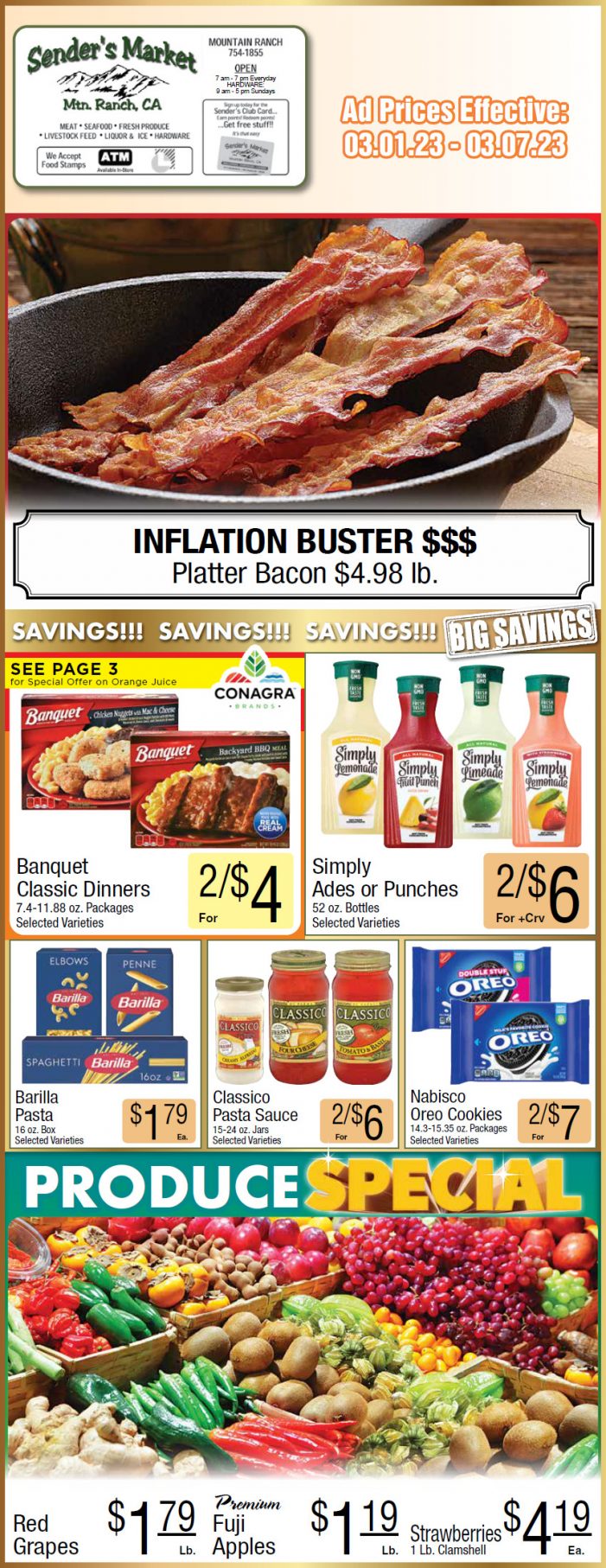 Sender’s Market Weekly Ad & Grocery Specials Through March 7th! Shop Local & Save!!