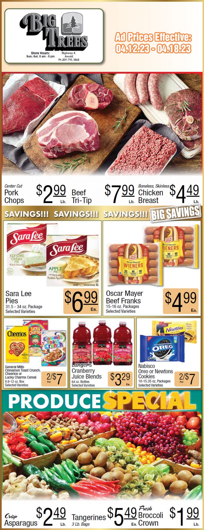 Big Trees Market Weekly Ad, Grocery, Produce, Meat & Deli Specials April 12 – 18