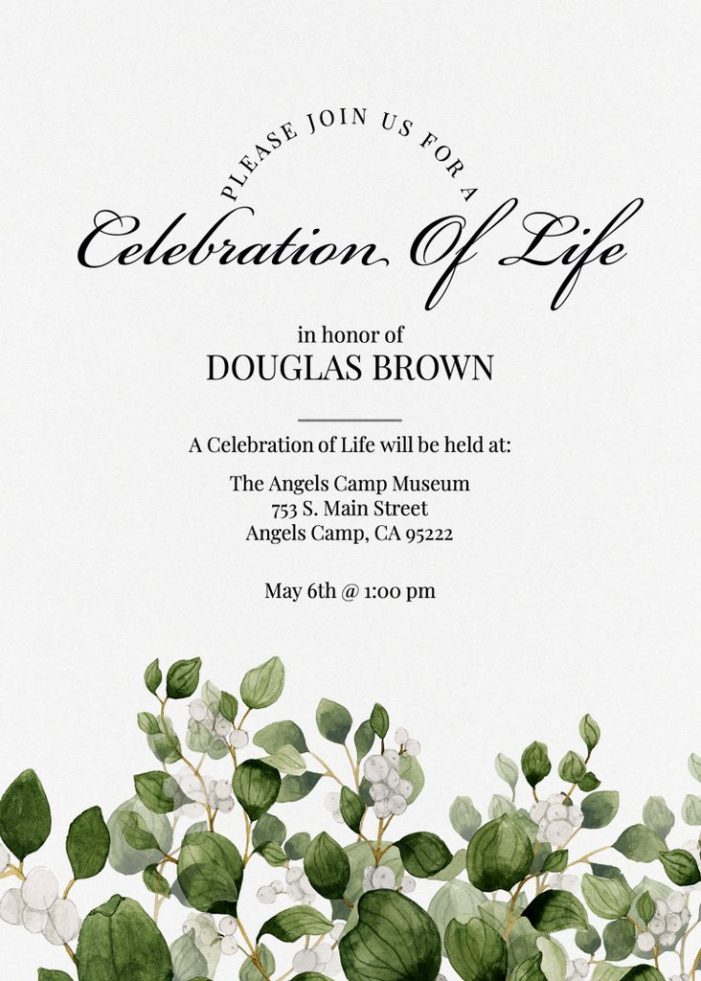 A Celebration of Life for Doug Brown to be Held at The Angels Camp Museum