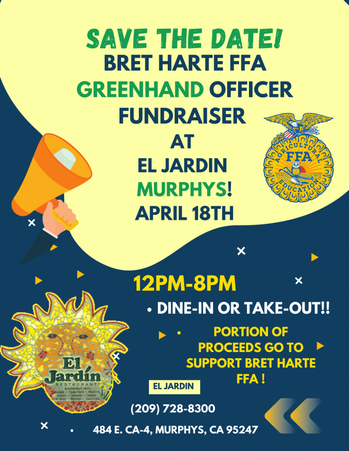 Bret Harte FFA’s Greenhand Officer Team Fundraiser at El Jardin