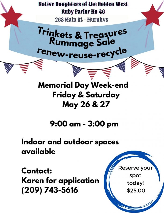 Trinkets & Treasures Rummage Sale May 26 & 27