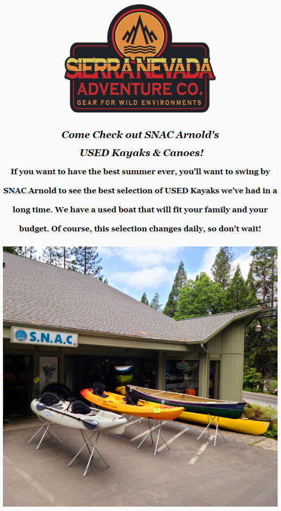 SNAC Has a Huge Selection of Kayaks & Canoes!